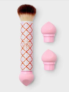 Geo Hearts Dual Sided Makeup Brush and Blender Pink - Roller Rabbit x Target NWT